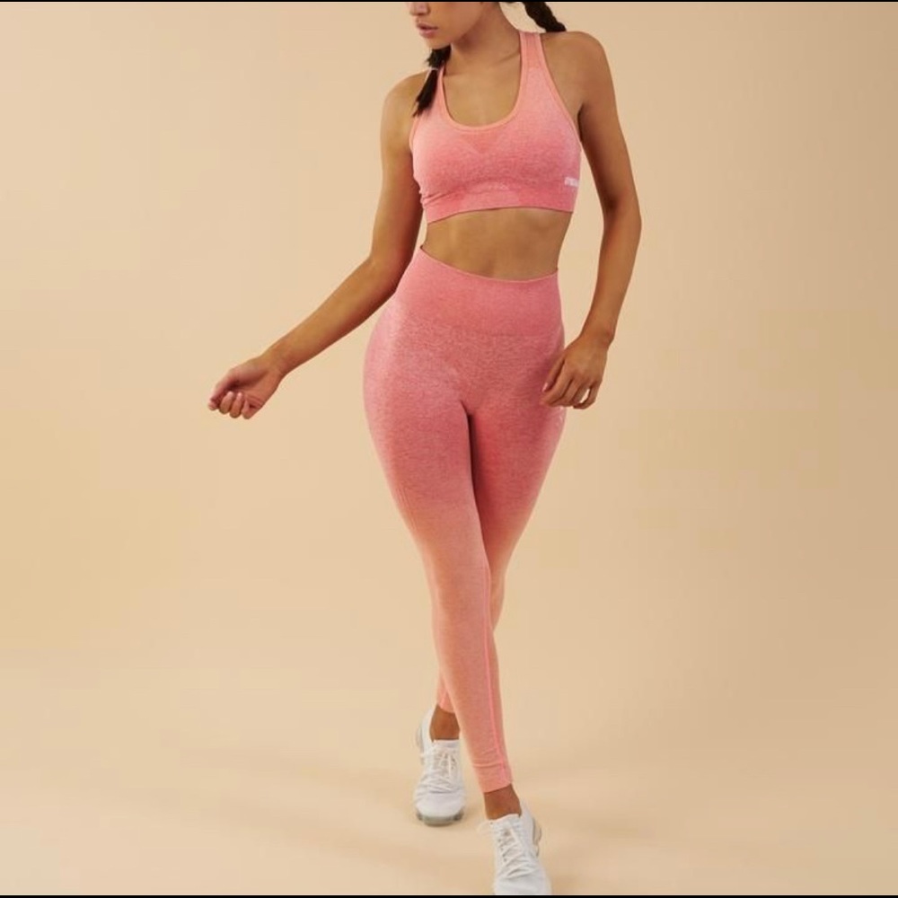 Gymshark peach coral seamless workout leggings